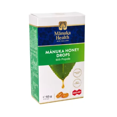 Cukierki z Miodem Manuka MGO™ 400, Propolisem i witaminą C Manuka Health