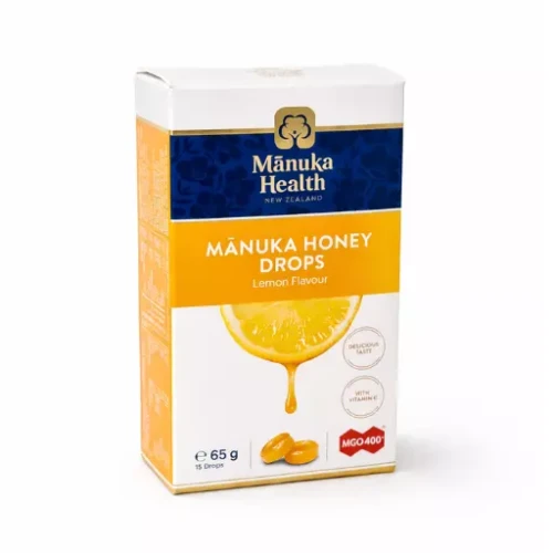 Cukierki z Miodem Manuka MGO™ 400 i witaminą C o smaku cytrynowym Manuka Health