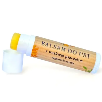 Balsam do ust z woskiem pszczelim Nagietek & Wanilia  