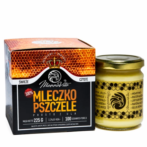 100% Mleczko Pszczele 2,2% 10-HDA 225g MannaVita DARMOWA DOSTAWA